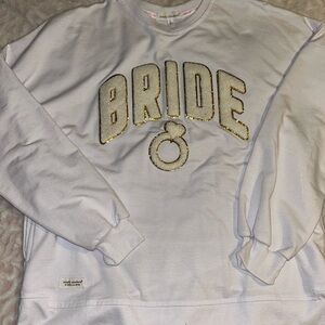 Simply Southern White and Gold Crew Neck Sweater